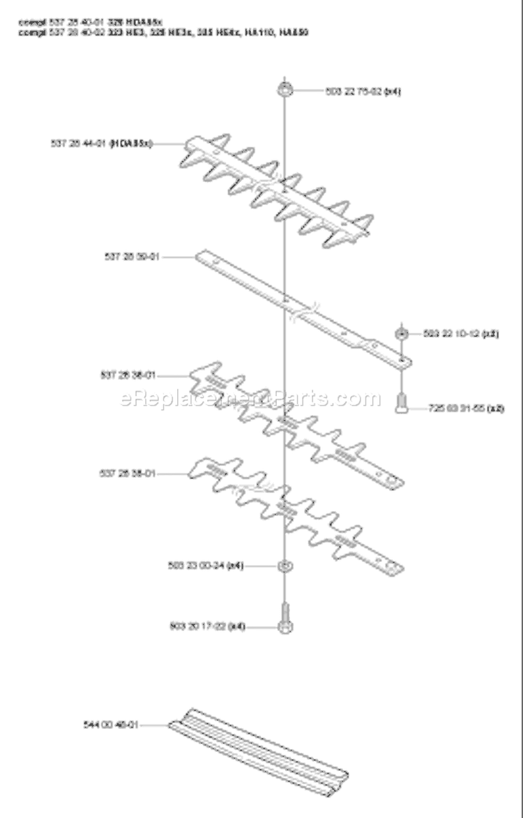 Page G Diagram and Parts List for HA850 HA 850 2005-10 Husqvarna Hedge Trimmer
