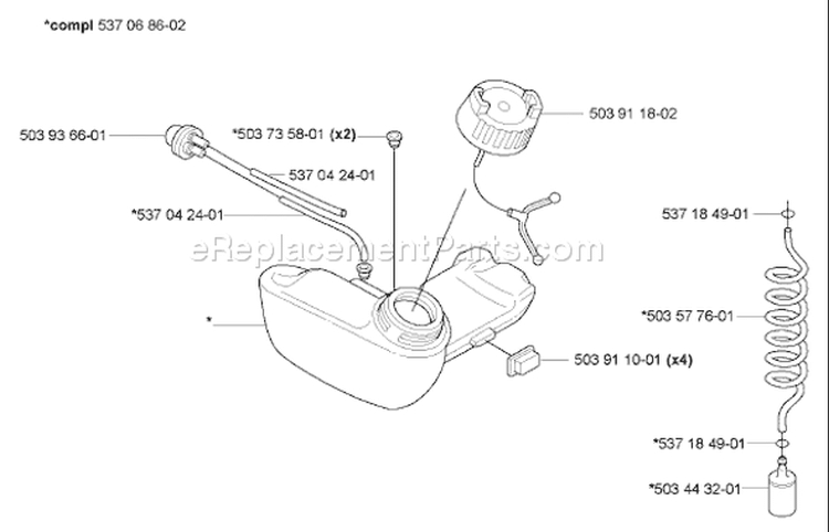 Page H Diagram and Parts List for HA850 HA 850 2005-10 Husqvarna Hedge Trimmer