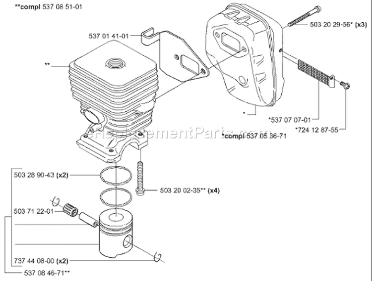 Page L Diagram and Parts List for 326 HE 4 X-Series 2004-01 Husqvarna Hedge Trimmer