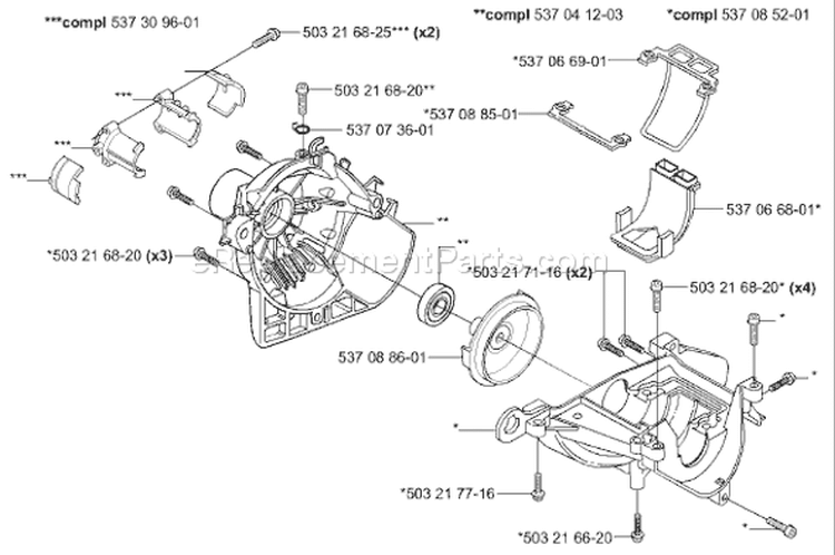 Page E Diagram and Parts List for 326 HE 4 X-Series 2004-01 Husqvarna Hedge Trimmer