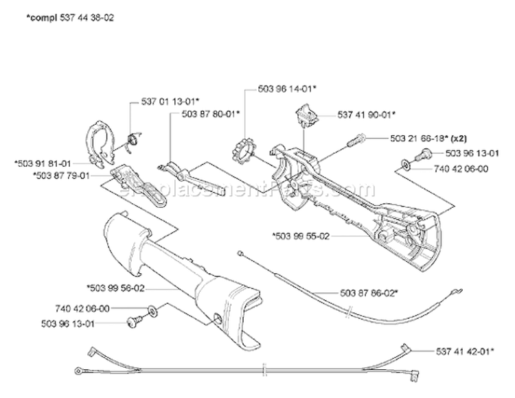 Page P Diagram and Parts List for 326 HE 3x 2005-10 Husqvarna Hedge Trimmer