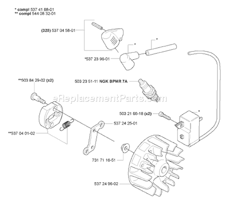 Page K Diagram and Parts List for HA850ATTACHMENT HA 850 Attachment 2007-01 Husqvarna Hedge Trimmer