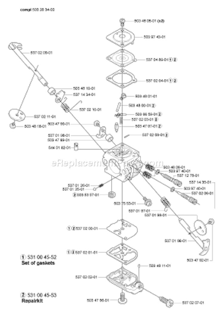 Page C Diagram and Parts List for HA850ATTACHMENT HA 850 Attachment 2007-01 Husqvarna Hedge Trimmer