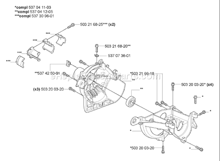 Page E Diagram and Parts List for HA850ATTACHMENT HA 850 Attachment 2007-01 Husqvarna Hedge Trimmer