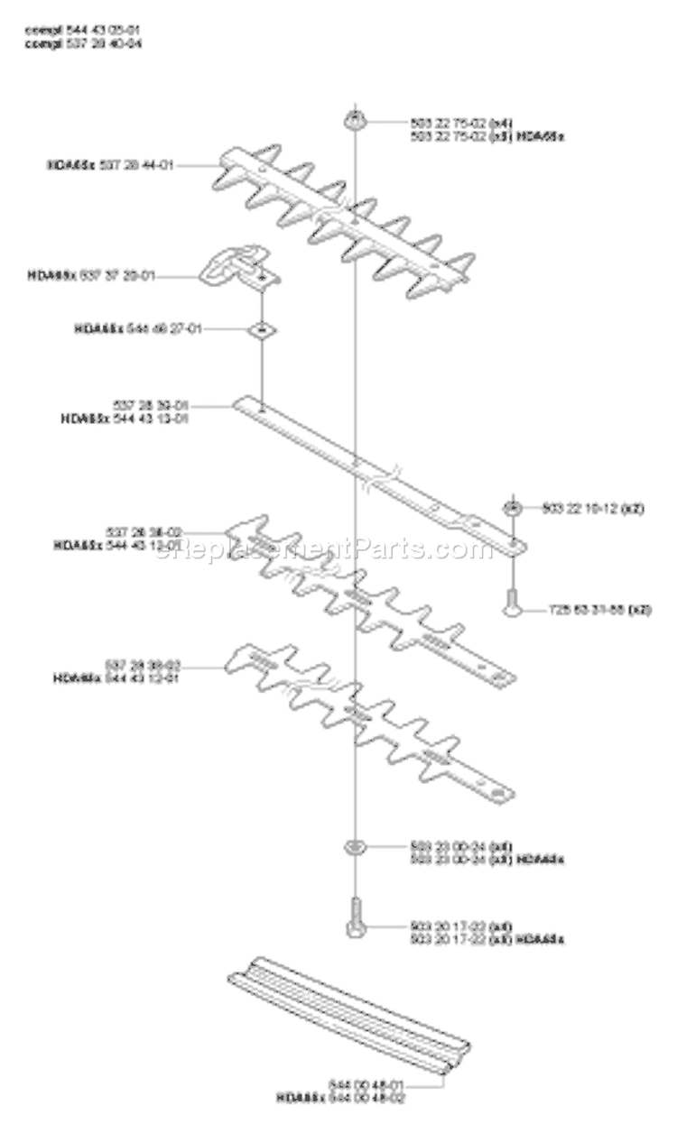Page G Diagram and Parts List for HA850ATTACHMENT HA 850 Attachment 2007-01 Husqvarna Hedge Trimmer