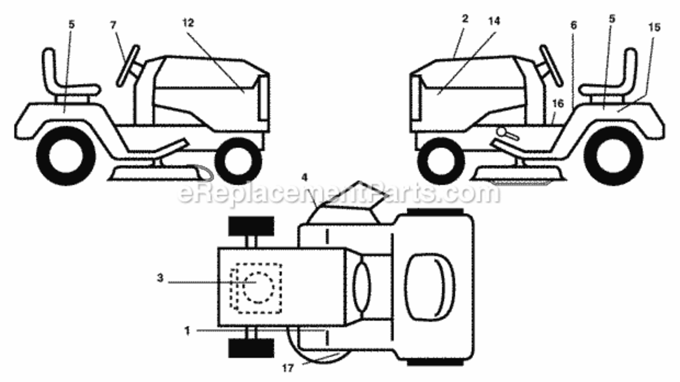 Page B Diagram and Parts List for HD13538 2005 Husqvarna Lawn Tractor