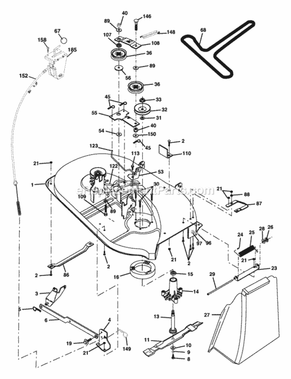 Page F Diagram and Parts List for HD13538 2005 Husqvarna Lawn Tractor