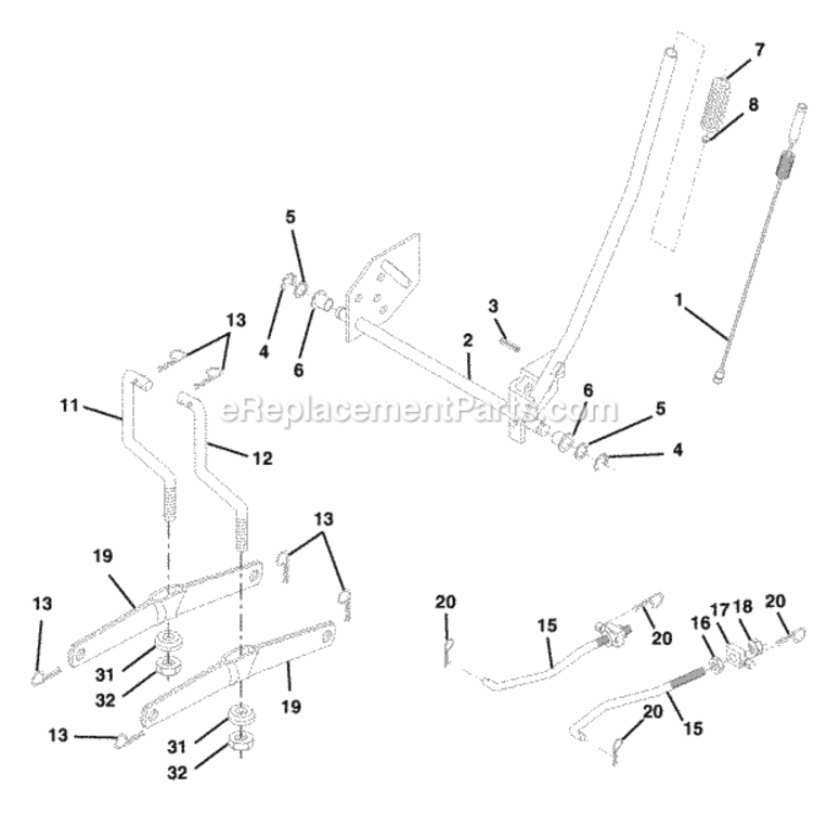 Page G Diagram and Parts List for HD13538 2005 Husqvarna Lawn Tractor