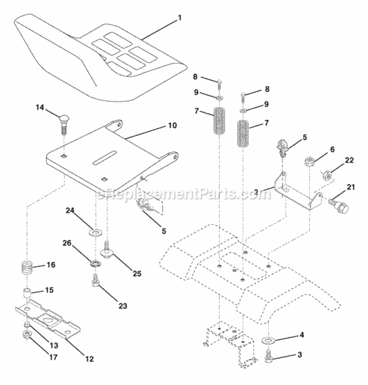 Page H Diagram and Parts List for HD13538 2006 Husqvarna Lawn Tractor