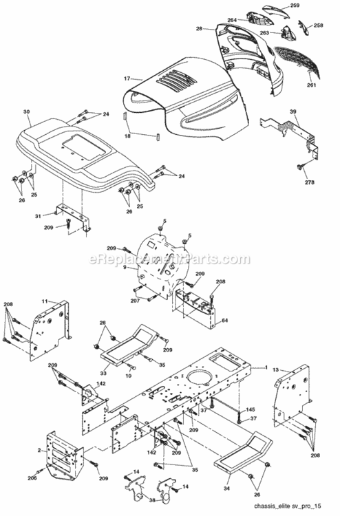 Page A Diagram and Parts List for HD17542 2006-02 Husqvarna Lawn Tractor