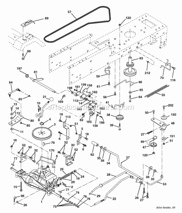 Page C Diagram and Parts List for HD17542 2006-02 Husqvarna Lawn Tractor