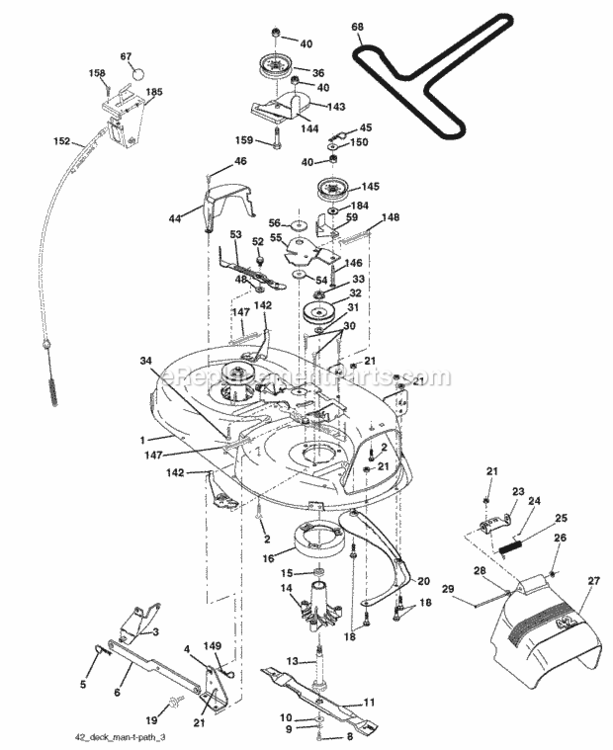 Page F Diagram and Parts List for HD17542 2006-02 Husqvarna Lawn Tractor