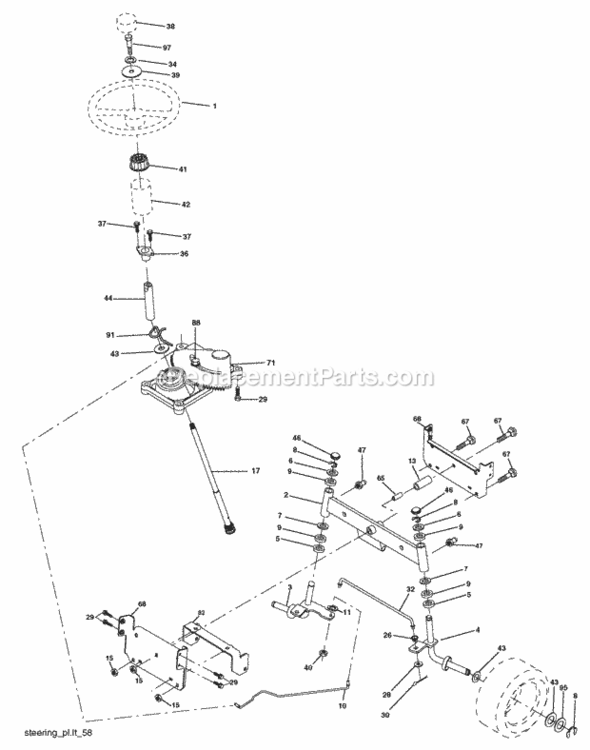 Page I Diagram and Parts List for HD17542 2006-02 Husqvarna Lawn Tractor