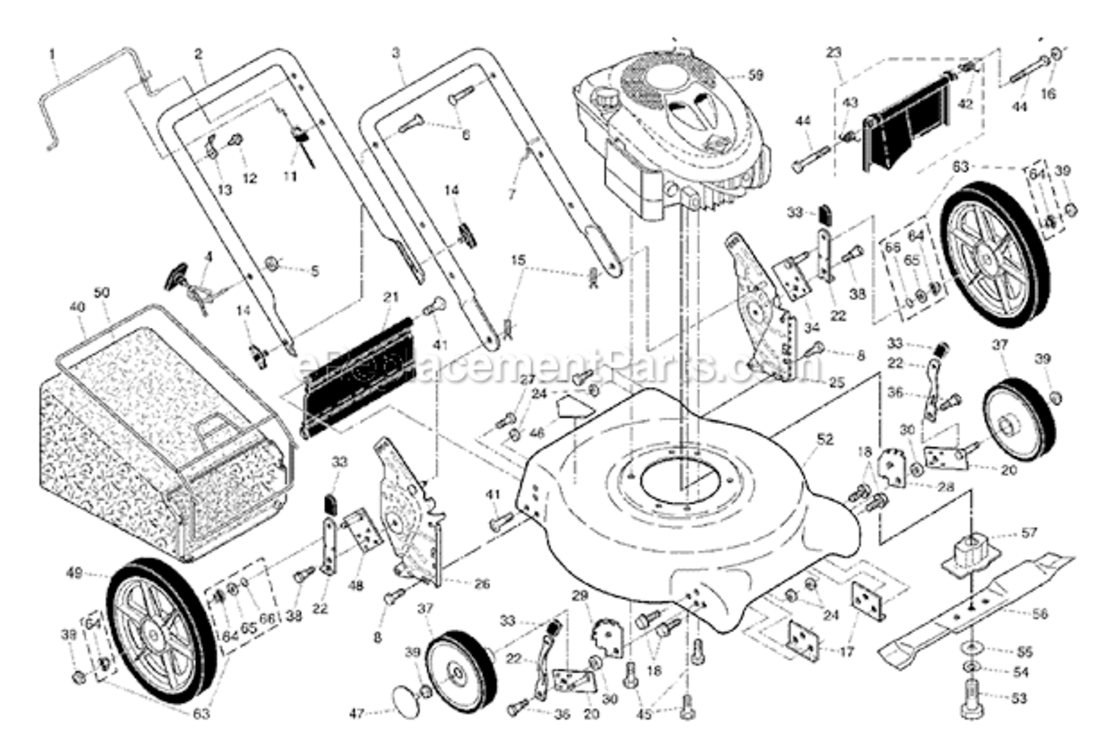 Page A Diagram and Parts List for HD4X  Husqvarna Lawn Mower