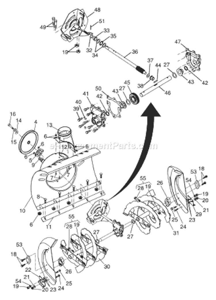 Page A Diagram and Parts List for HL1027STEB HL 1027 STE B 954633545 -2004-09 Husqvarna Snow Blower