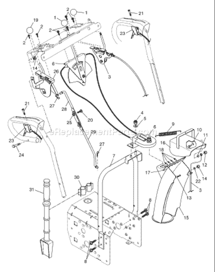 Page C Diagram and Parts List for HL1027STEB HL 1027 STE B 954633545 -2004-09 Husqvarna Snow Blower