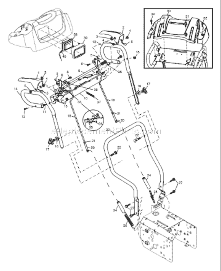 Page F Diagram and Parts List for HL1027STEB HL 1027 STE B 954633545 -2004-09 Husqvarna Snow Blower