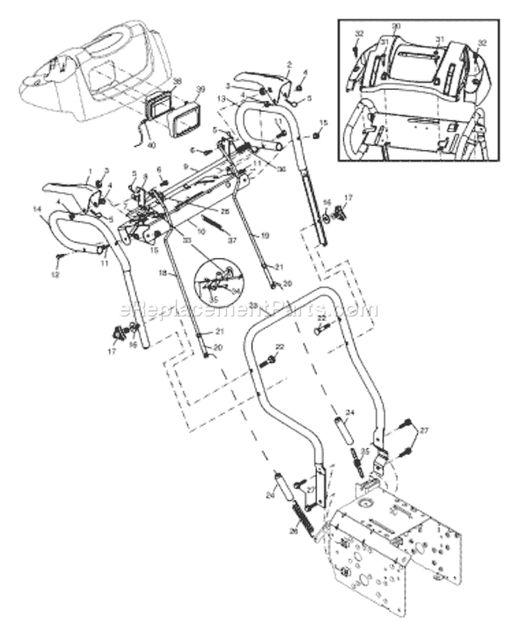 Page F Diagram and Parts List for HL8524STEA HL 8524 STE A 954224194 -2004-08 Husqvarna Snow Blower