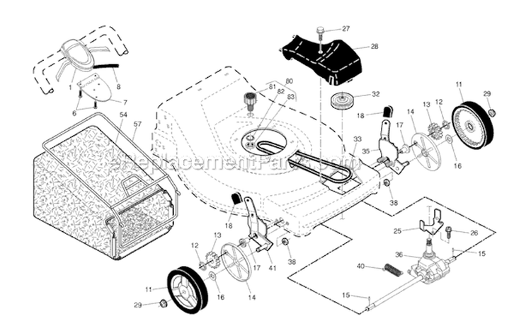 Drive Diagram and Parts List for HU700F 2011-11 - 96145000600 Husqvarna Lawn Mower