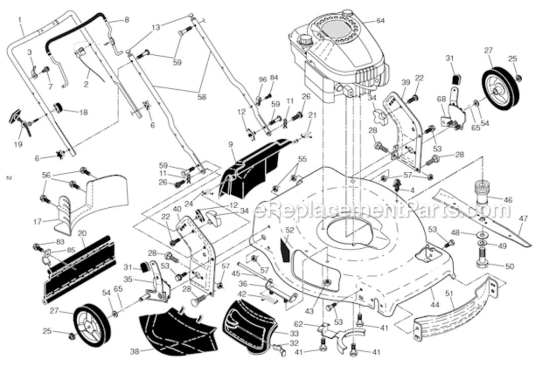 Page A Diagram and Parts List for HU725F  Husqvarna Lawn Mower