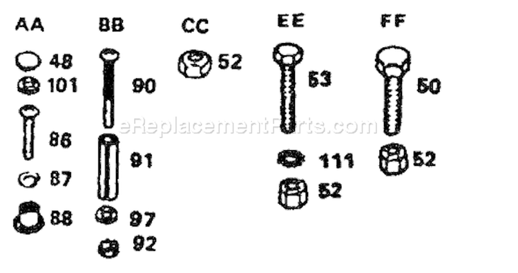 Page F Diagram and Parts List for HVGTV 160 AR 1990-01 Husqvarna Lawn Tractor