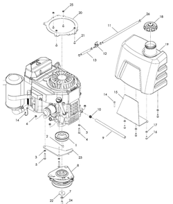 Engine Diagram and Parts List for WH5217 (966947003)(2008-10) Husqvarna Lawn Mower