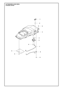 Chassis Upper Diagram and Parts List for 410XENERA  Husqvarna Lawn Mower