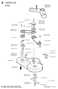 103cm Cutting Deck Diagram and Parts List for PF18 2000-02 Husqvarna Lawn Tractor