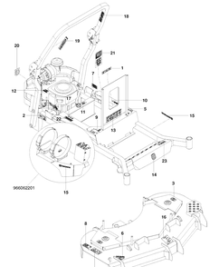 Decals Diagram and Parts List for PZ6029FX (966061201)(2010-01) Husqvarna Lawn Mower
