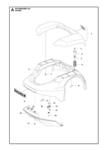 Cover Diagram and Parts List for 105 2017-01 Husqvarna Lawn Mower