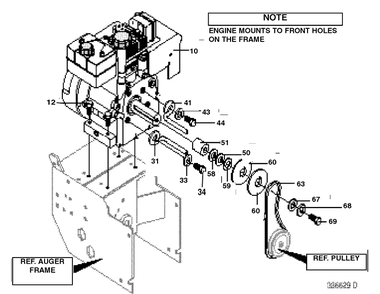 Engine Assembly Diagram and Parts List for ST522H 1998-01 Husqvarna Snow Blower