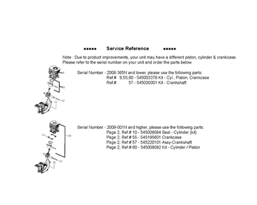 Service Updates 2 Diagram and Parts List for 124L 545103450 Husqvarna Edger