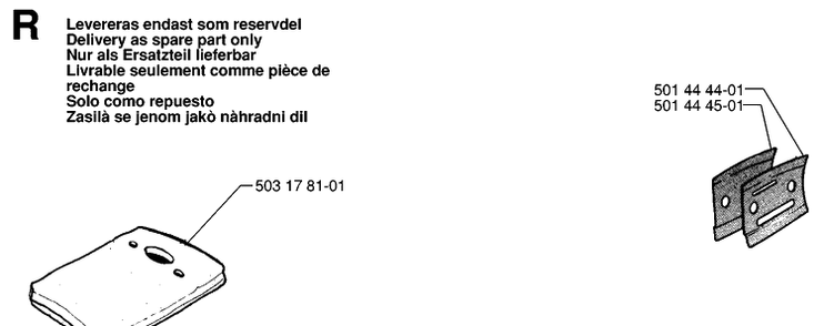 Accessories Diagram and Parts List for 61 19970100001-19993100000 Husqvarna Chainsaw