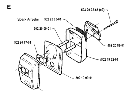 Muffler Diagram and Parts List for 235R 19914800001-19930600000 Husqvarna Brush Cutter