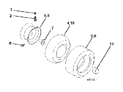 Wheels And Tires Diagram and Parts List for CTH220TWIN (96061019103)(2008-11) Husqvarna Lawn Tractor
