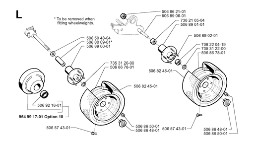 Wheels And Tires Diagram and Parts List for PF20 1998-10 Husqvarna Lawn Tractor