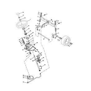 Steering Assembly Diagram and Parts List for 917279040  Husqvarna Lawn Tractor
