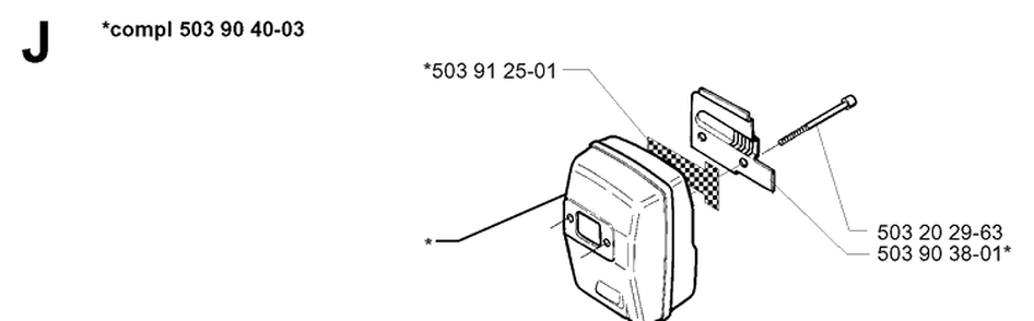 Muffler Diagram and Parts List for 227RD 19993600001-20004000000 Husqvarna Brush Cutter
