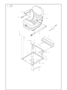 Seat Diagram and Parts List for P520D (967019501)(20120100001-20143999999) Husqvarna Lawn Mower