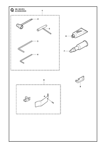 Accessories Diagram and Parts List for 395XP/ (XPG - 395 XP EPA)(20163900001-20193499999) Husqvarna Chainsaw