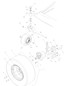 Wheels And Tires Diagram and Parts List for LZ25 (968999772)(2008-01) Husqvarna Lawn Mower
