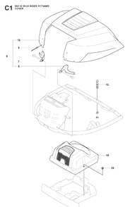 Cover 3 Diagram and Parts List for RIDER175AWD (965105001)(2008-06) Husqvarna Lawn Mower
