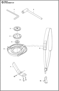 Attachments Diagram and Parts List for 520ILX  Husqvarna Trimmer