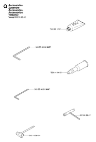 Accessories Diagram and Parts List for 390XP-XPG-XPW 20064000001 & Above Husqvarna Chainsaw