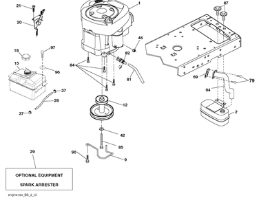 Engine Diagram and Parts List for YTH2042 (917289610)(2010-05) Husqvarna Lawn Mower