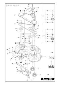 41-Inch/103cm Cutting Deck 3 Diagram and Parts List for C103 (967272501)(2018) Husqvarna Lawn Tractor Accessories