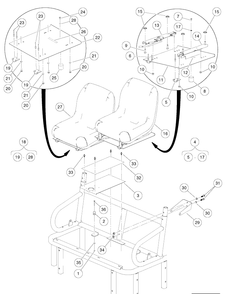 Bucket Seats - Gray Diagram and Parts List for HUV4421GXP 2009 Husqvarna Lawn Tractor
