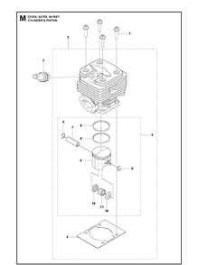 Cylinder Piston 2 Diagram and Parts List for 531RS  Husqvarna Brush Cutter