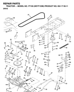 Part Location Diagram of 531006043 Husqvarna Drive Belt