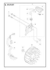 Ignition System Diagram and Parts List for 243RJ 20182200001 & Above Husqvarna Trimmer